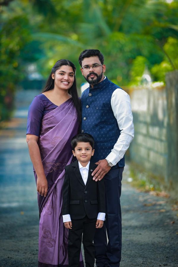 Pr. Jijo Joy with his wife Nizy George and their son Japheth Jo Jijo